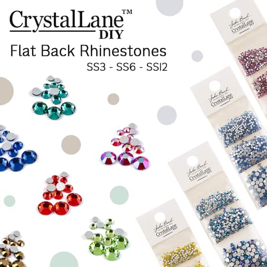 Crystal Lane DIY Assorted Glass Round Flatback Rhinestones Combo